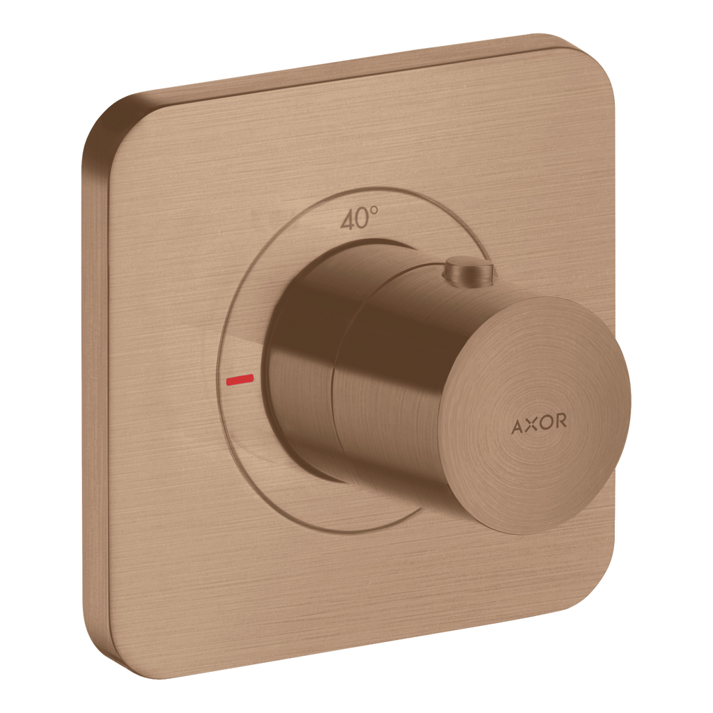 AXOR Citterio E Concealed Shower Thermostat 120/120 from Brandt in Brushed Red Gold finish