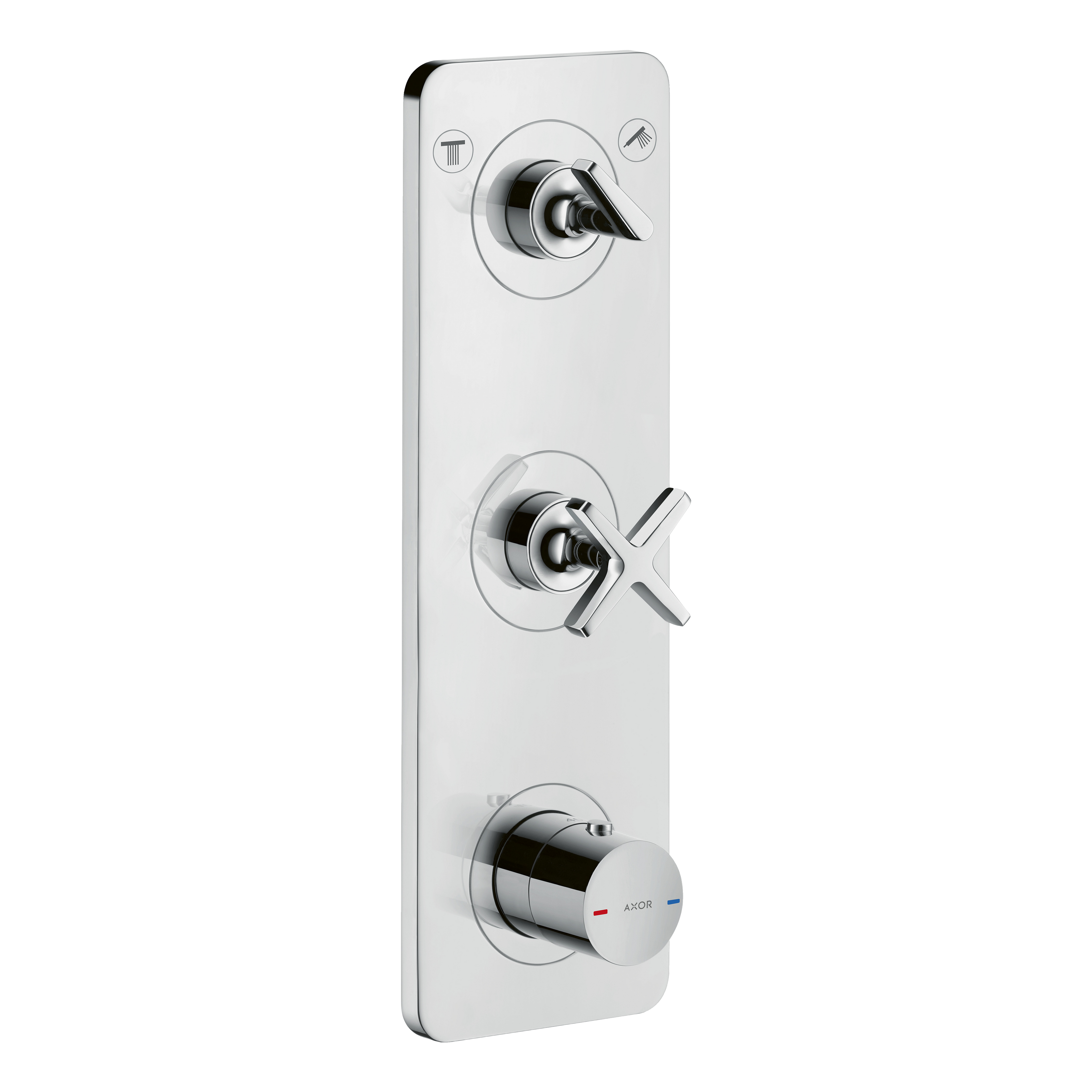 AXOR Citterio E Concealed Shower Thermostat Module 380/120 with 2 Outlets and Plate from Brandt in Chrome finish