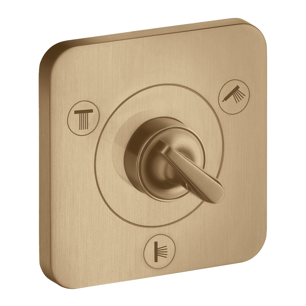 AXOR Citterio E Trio Quattro Concealed Shut-Off Diverter Valve 120/120 from Brandt in Brushed Bronze finish