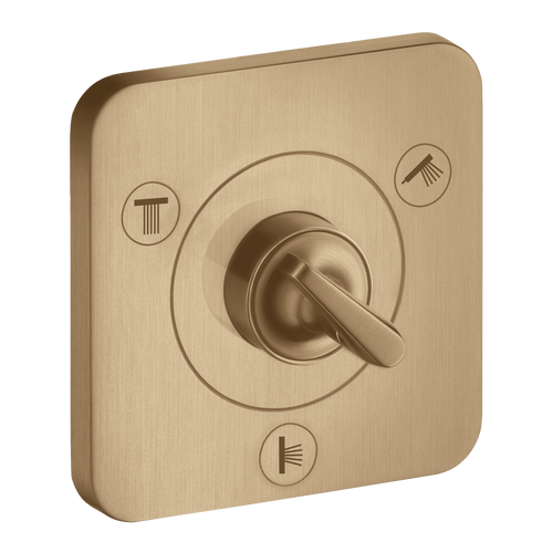 AXOR Citterio E Trio Quattro Concealed Shut-Off Diverter Valve 120/120 from Brandt in Brushed Bronze finish