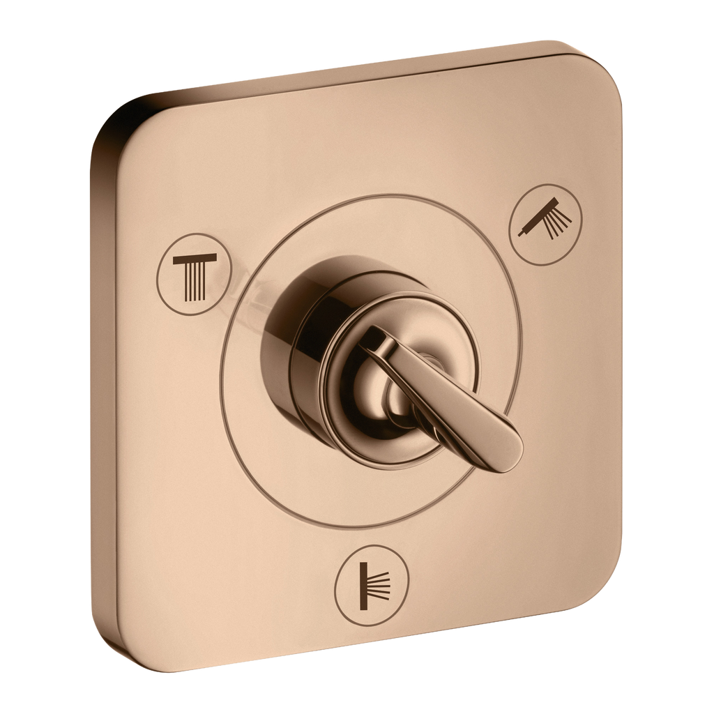AXOR Citterio E Trio Quattro Concealed Shut-Off Diverter Valve 120/120 from Brandt in Polished Red Gold finish