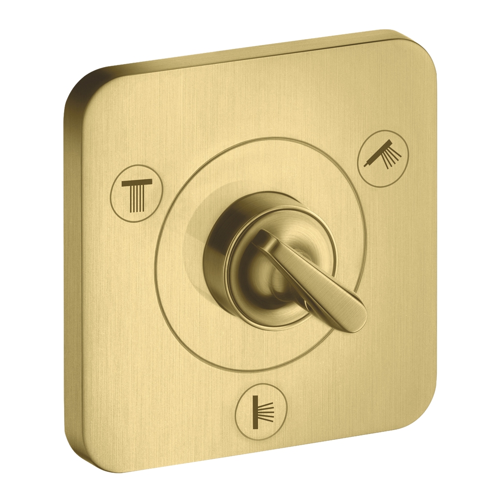 AXOR Citterio E Trio Quattro Concealed Shut-Off Diverter Valve 120/120 from Brandt in Brushed Brass finish