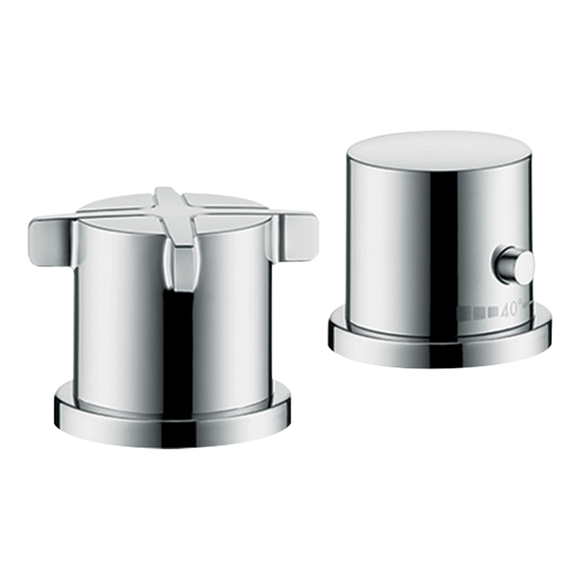 AXOR Citterio E 2-Hole Rim-Mounted Thermostatic Bath Mixer from Brandt in Chrome finish