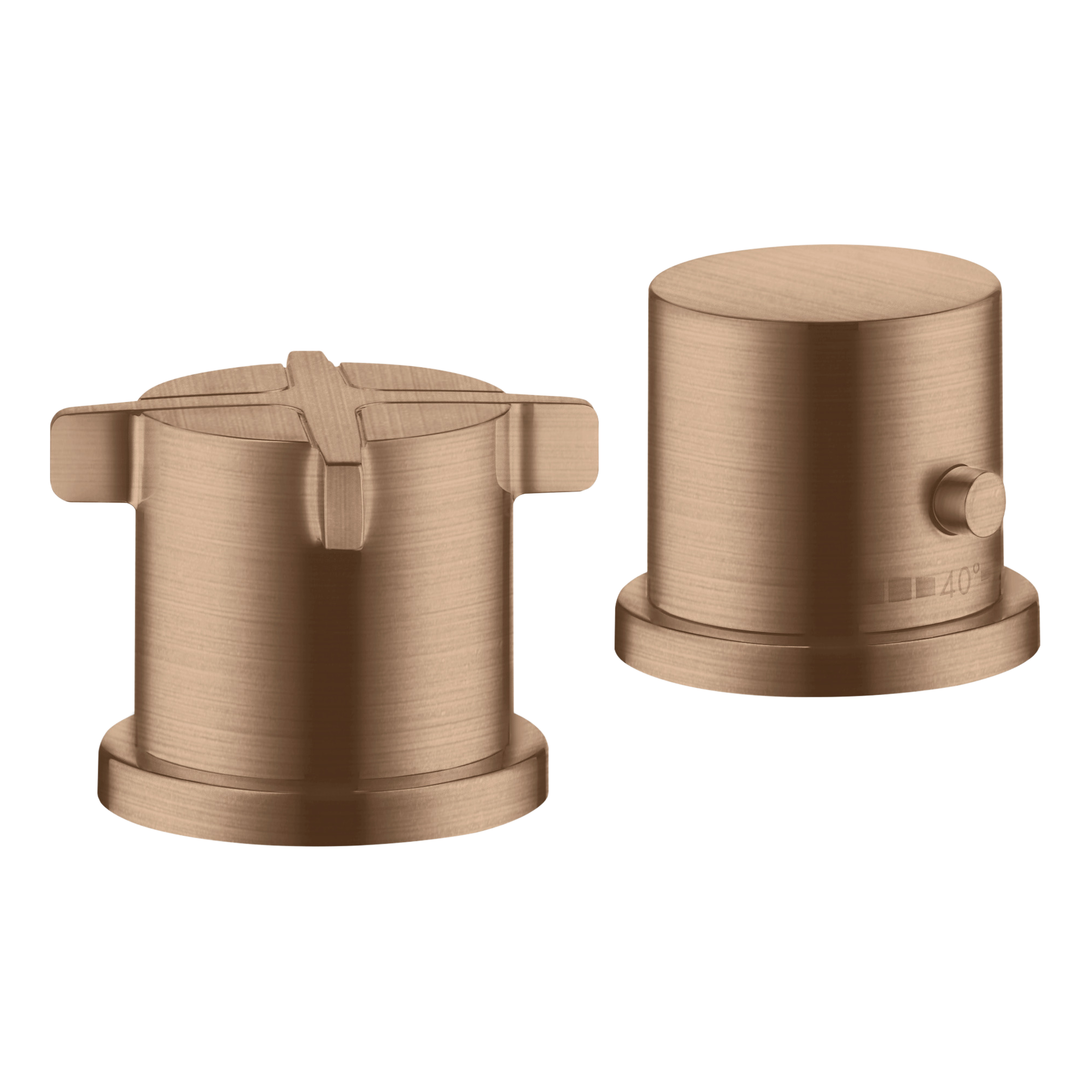 AXOR Citterio E 2-Hole Rim-Mounted Thermostatic Bath Mixer from Brandt in Brushed Red Gold finish