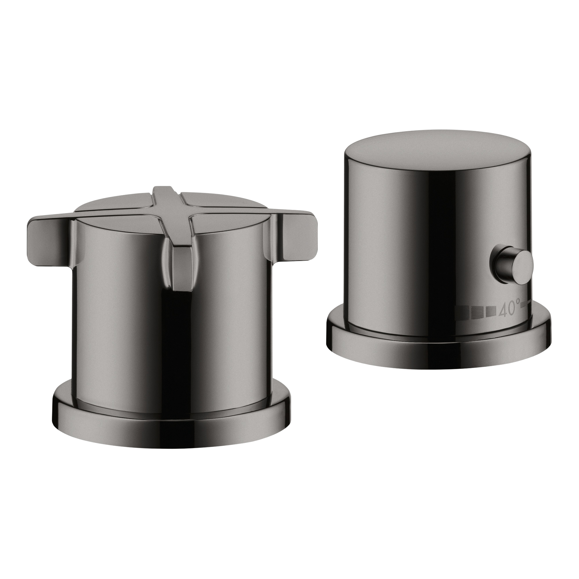 AXOR Citterio E 2-Hole Rim-Mounted Thermostatic Bath Mixer from Brandt in Polished Black Chrome finish
