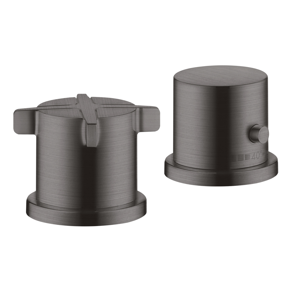 AXOR Citterio E 2-Hole Rim-Mounted Thermostatic Bath Mixer from Brandt in Brushed Black Chrome finish