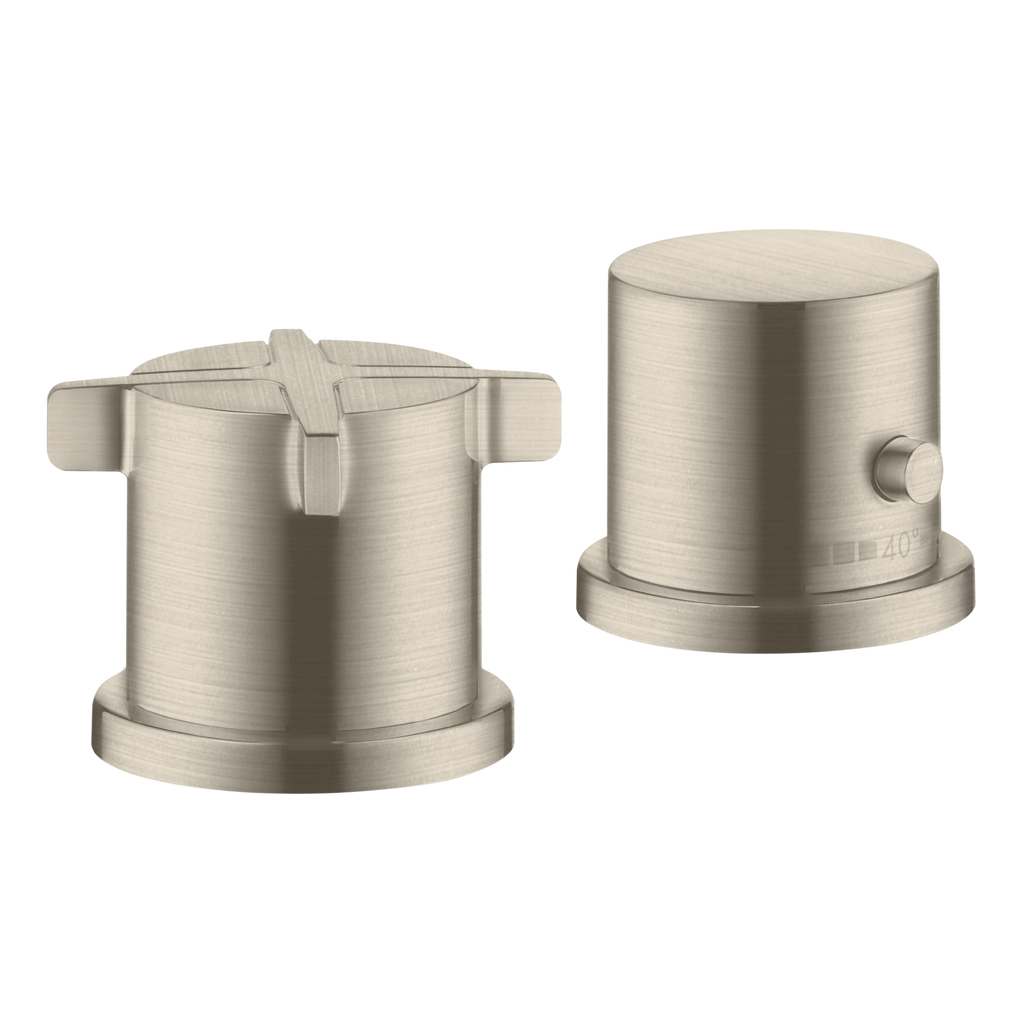 AXOR Citterio E 2-Hole Rim-Mounted Thermostatic Bath Mixer from Brandt in Brushed Nickel finish