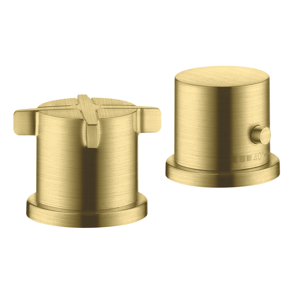 AXOR Citterio E 2-Hole Rim-Mounted Thermostatic Bath Mixer from Brandt in Brushed Brass finish