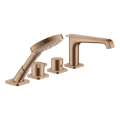 AXOR Citterio E 4-Hole Tile-Mounted Thermostatic Bath & Shower Mixer Faucet from Brandt in Brushed Red Gold finish