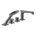 AXOR Citterio E 4-Hole Tile-Mounted Thermostatic Bath & Shower Mixer Faucet from Brandt in Brushed Black Chrome finish