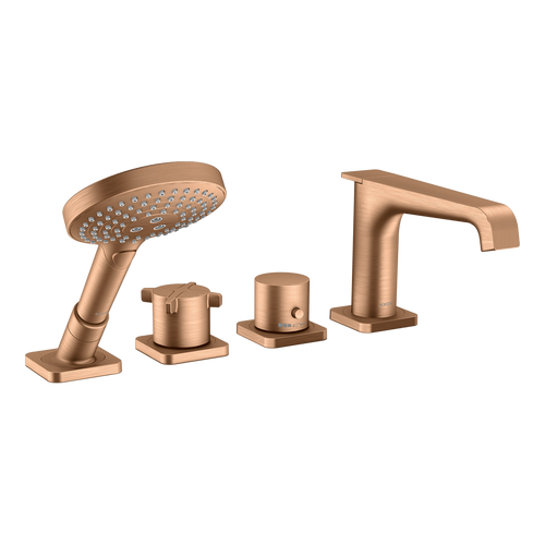 AXOR Citterio E 4-Hole Rim-Mounted Bath & Shower Mixer Faucet from Brandt in Brushed Bronze finish