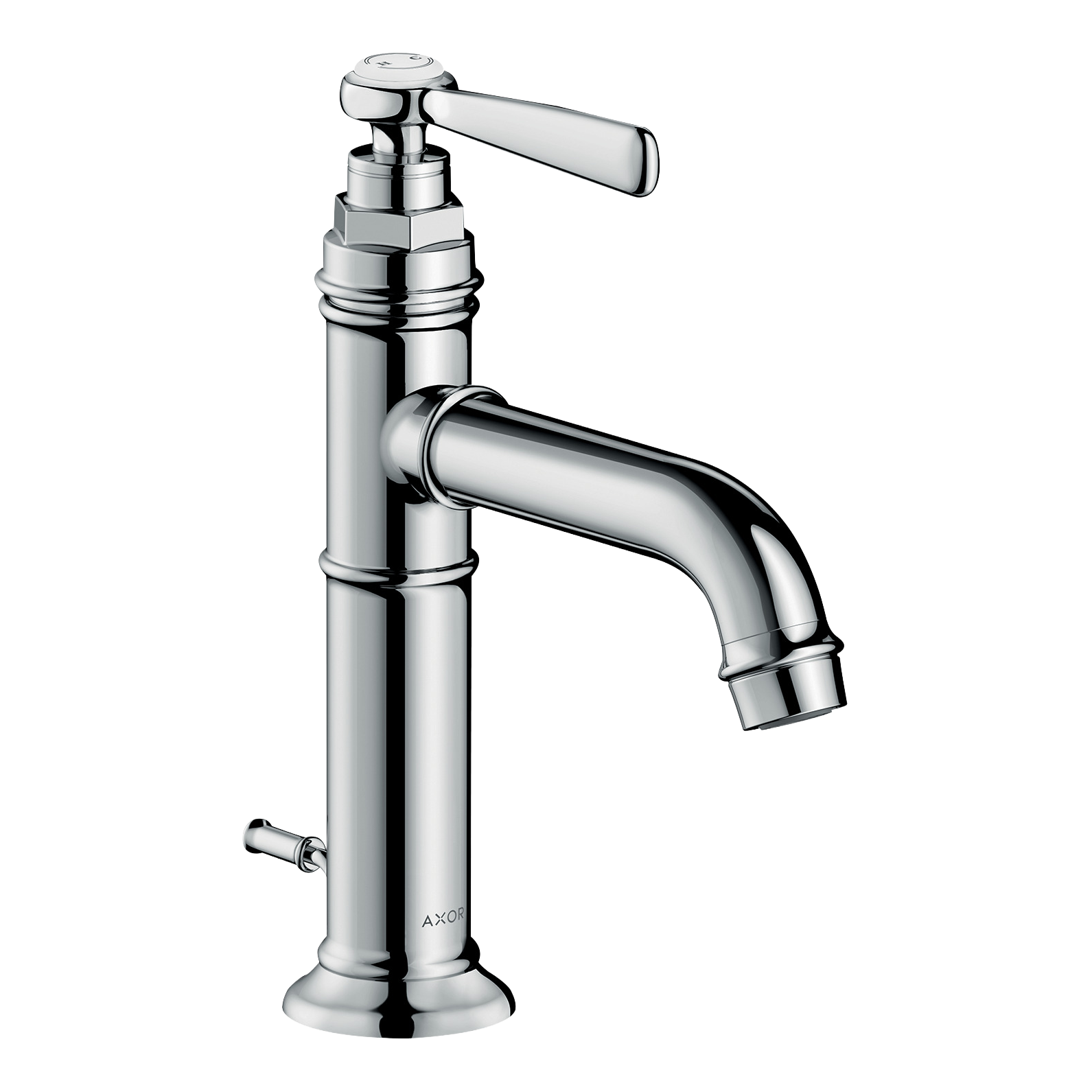 AXOR Montreux Single Lever Handle Basin Mixer Faucet 100 with Pop-Up Waste Set from Brandt in Chrome finish