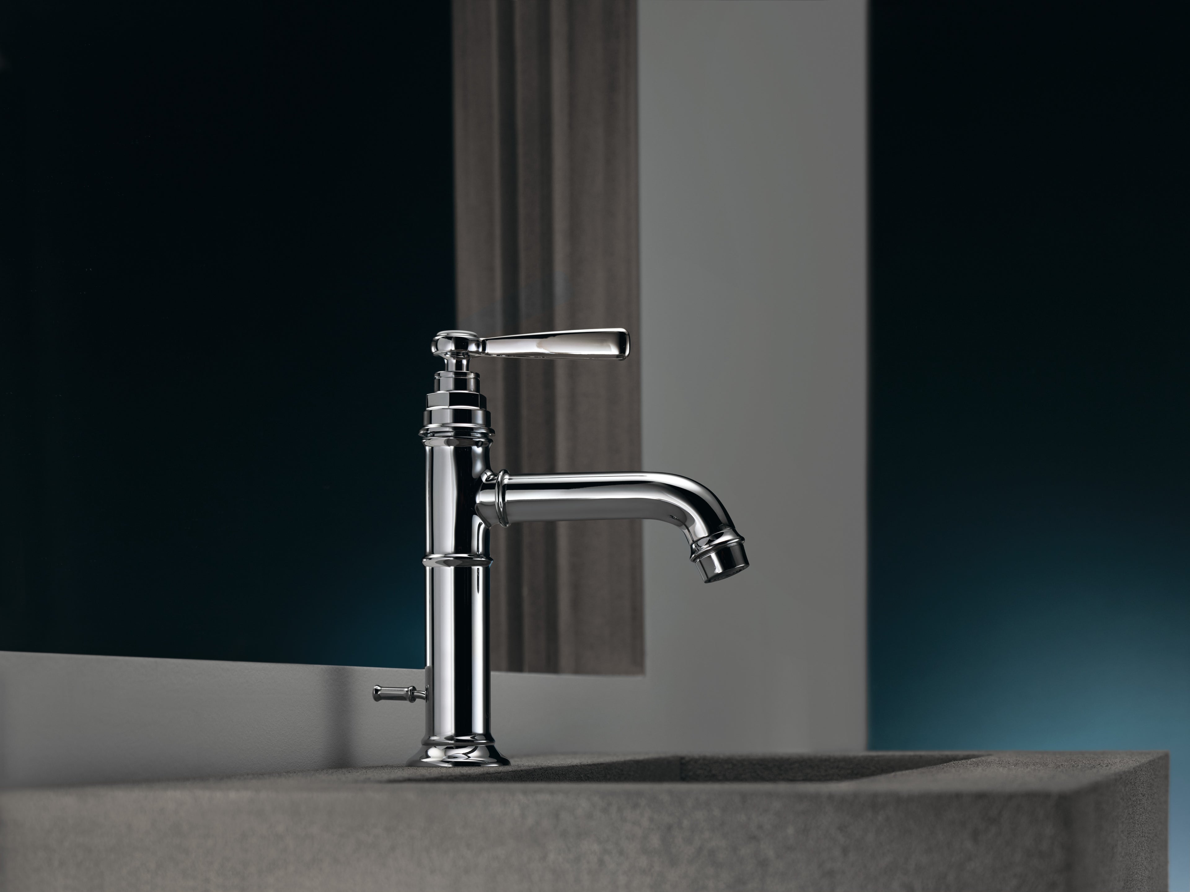 AXOR Montreux Single Lever Handle Basin Mixer Faucet 100 with Pop-Up Waste Set from Brandt in Chrome finish