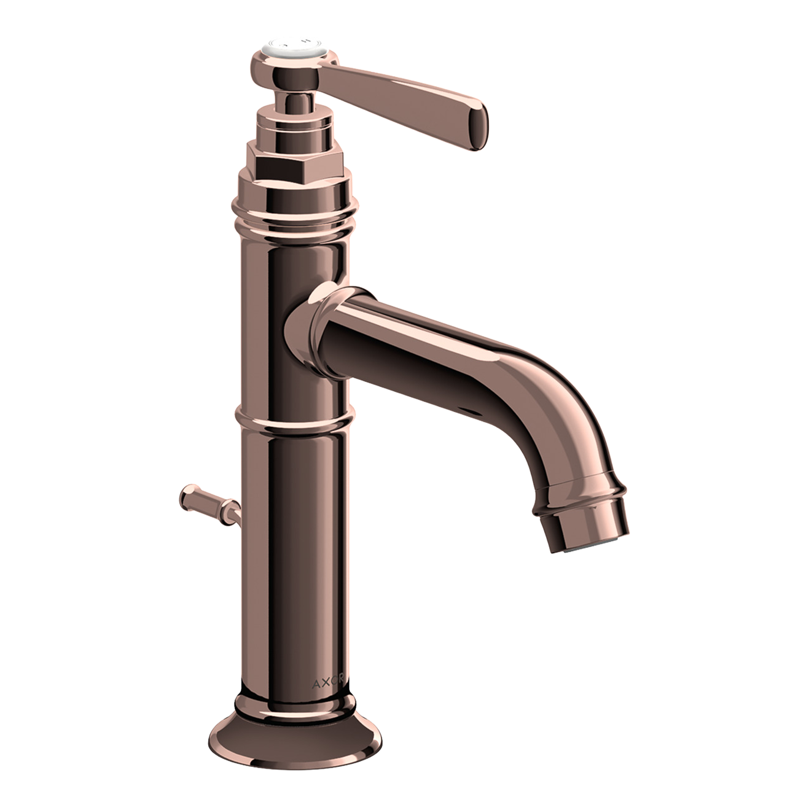 AXOR Montreux Single Lever Handle Basin Mixer Faucet 100 with Pop-Up Waste Set from Brandt in Polished Red Gold finish