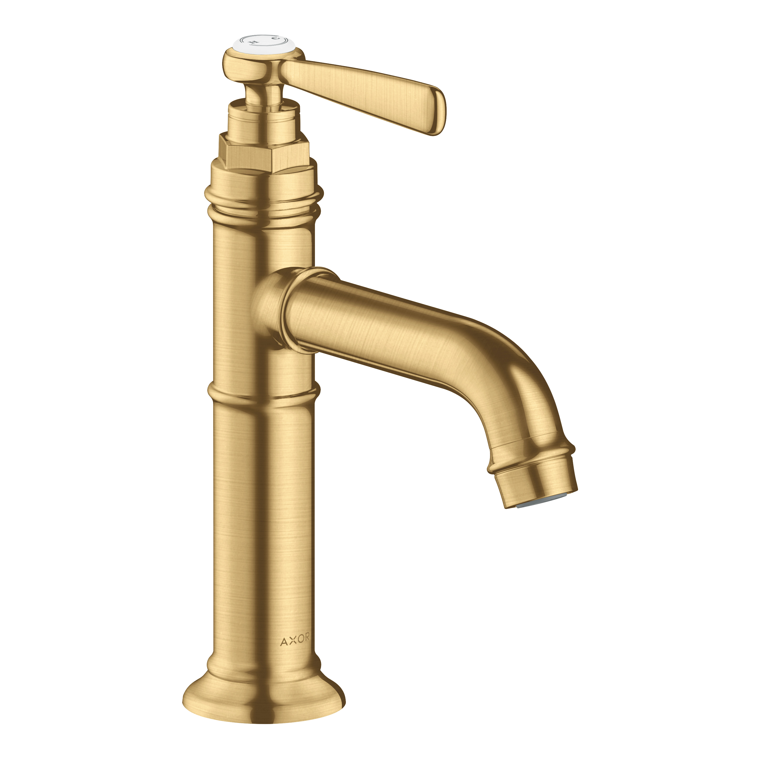 AXOR Montreux Single Lever Handle Basin Mixer Faucet 100 with Open Waste Set from Brandt in Brushed Gold Optic finish