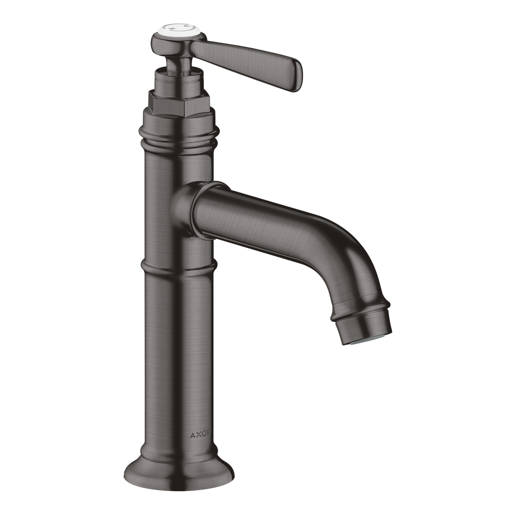 AXOR Montreux Single Lever Handle Basin Mixer Faucet 100 with Open Waste Set from Brandt in Brushed Black Chrome finish