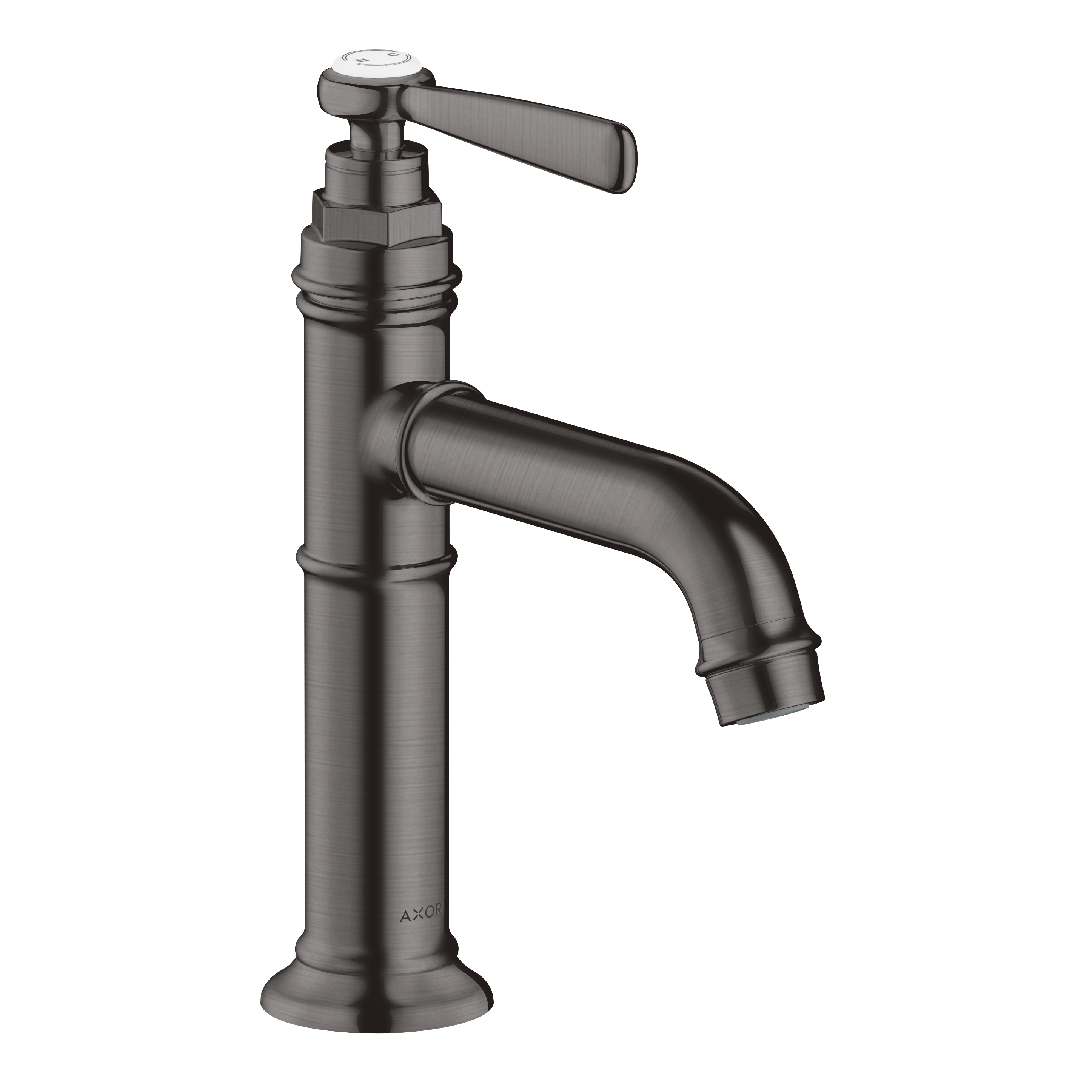 AXOR Montreux Single Lever Handle Basin Mixer Faucet 100 with Open Waste Set from Brandt in Brushed Black Chrome finish