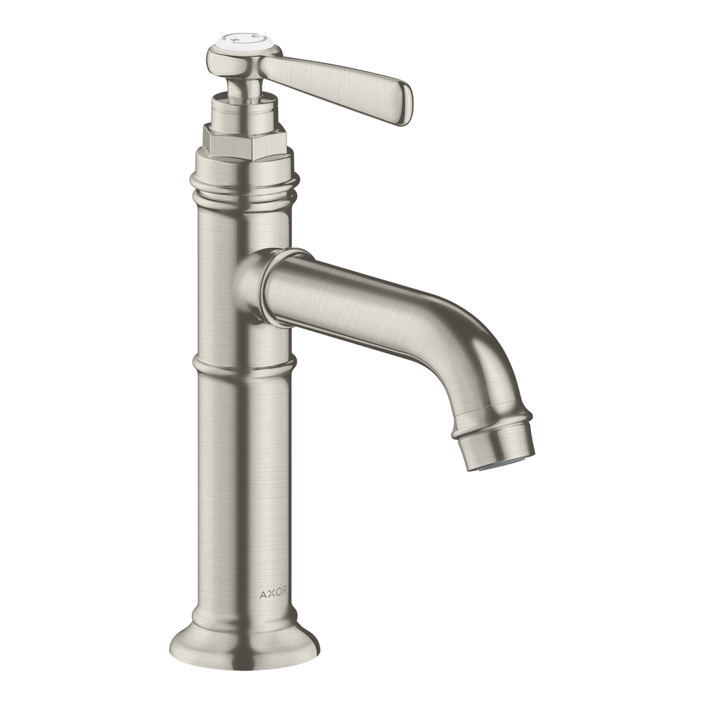 AXOR Montreux Single Lever Handle Basin Mixer Faucet 100 with Open Waste Set from Brandt in Stainless Steel Optic finish