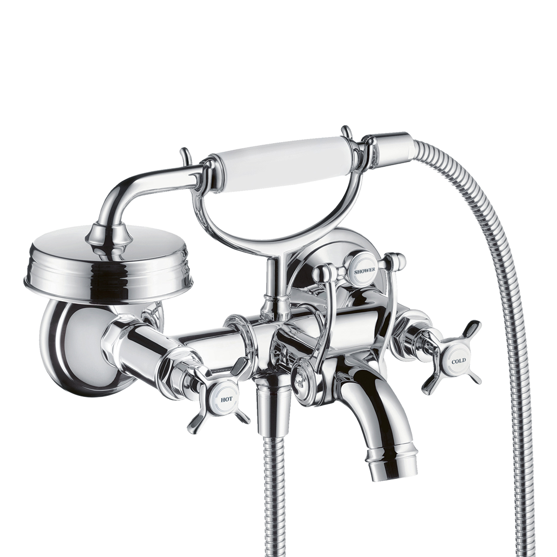 AXOR Montreux 2-Handle Bath & Shower Mixer Faucet with Cross Handles 170 cc from Brandt in Chrome finish