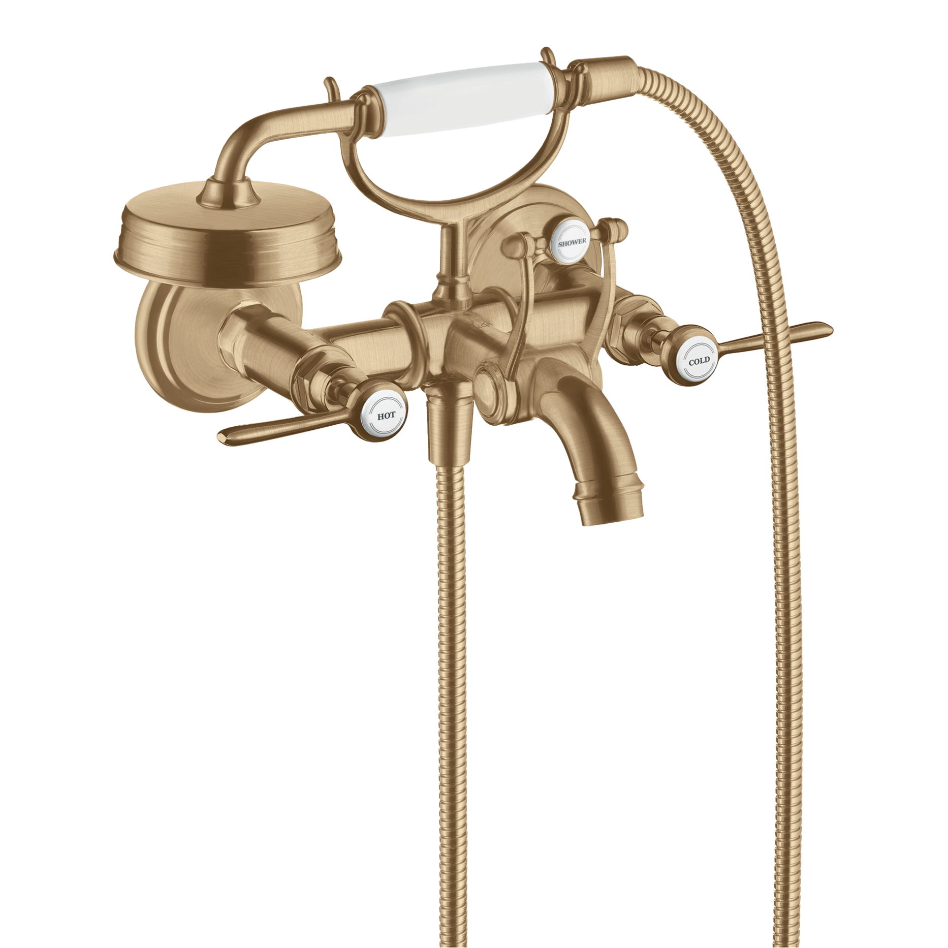 AXOR Montreux 2-Handle Bath & Shower Mixer Faucet with Lever Handles 170 cc from Brandt in Brushed Bronze finish