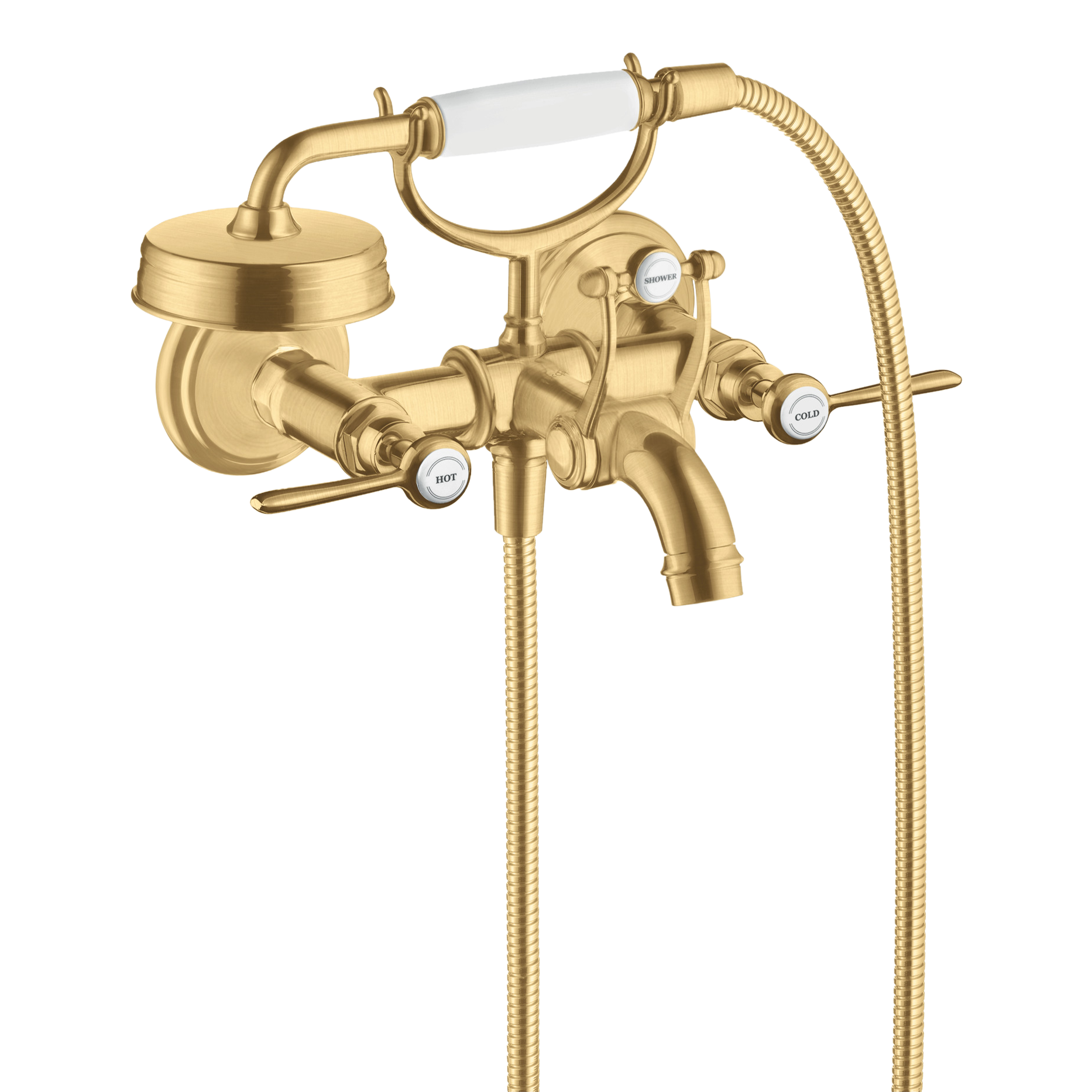 AXOR Montreux 2-Handle Bath & Shower Mixer Faucet with Lever Handles 170 cc from Brandt in Brushed Gold Optic finish