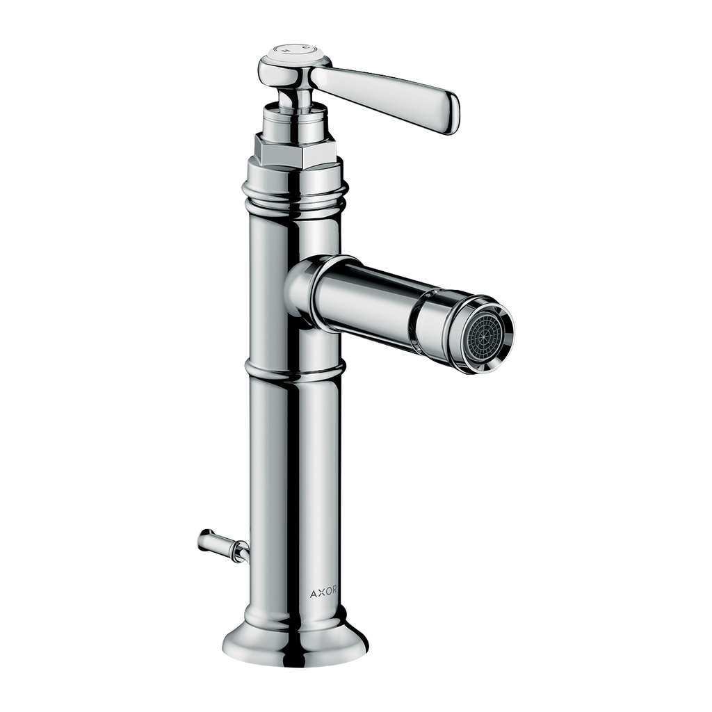 AXOR Montreux Single Lever Handle Bidet Mixer Faucet with Pop-Up Waste Set from Brandt in Chrome finish