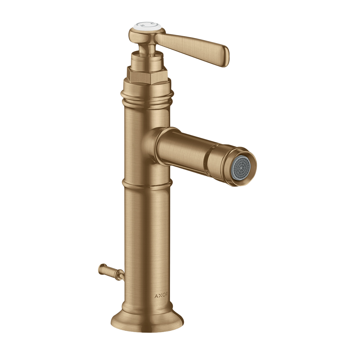AXOR Montreux Single Lever Handle Bidet Mixer Faucet with Pop-Up Waste Set from Brandt in Brushed Bronze finish