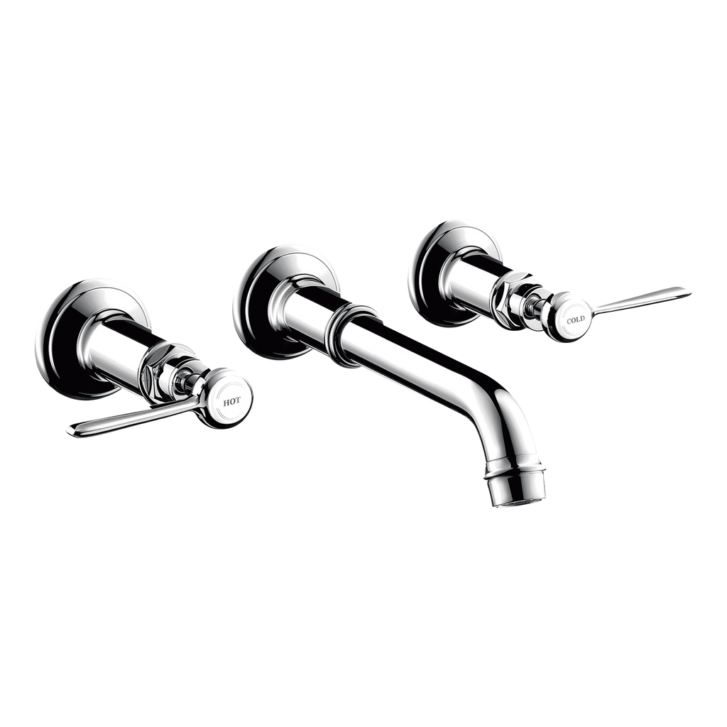 AXOR Montreux 3-Hole Concealed Basin Mixer Faucet with 165–225 mm Spout and Lever Handles from Brandt in Chrome finish