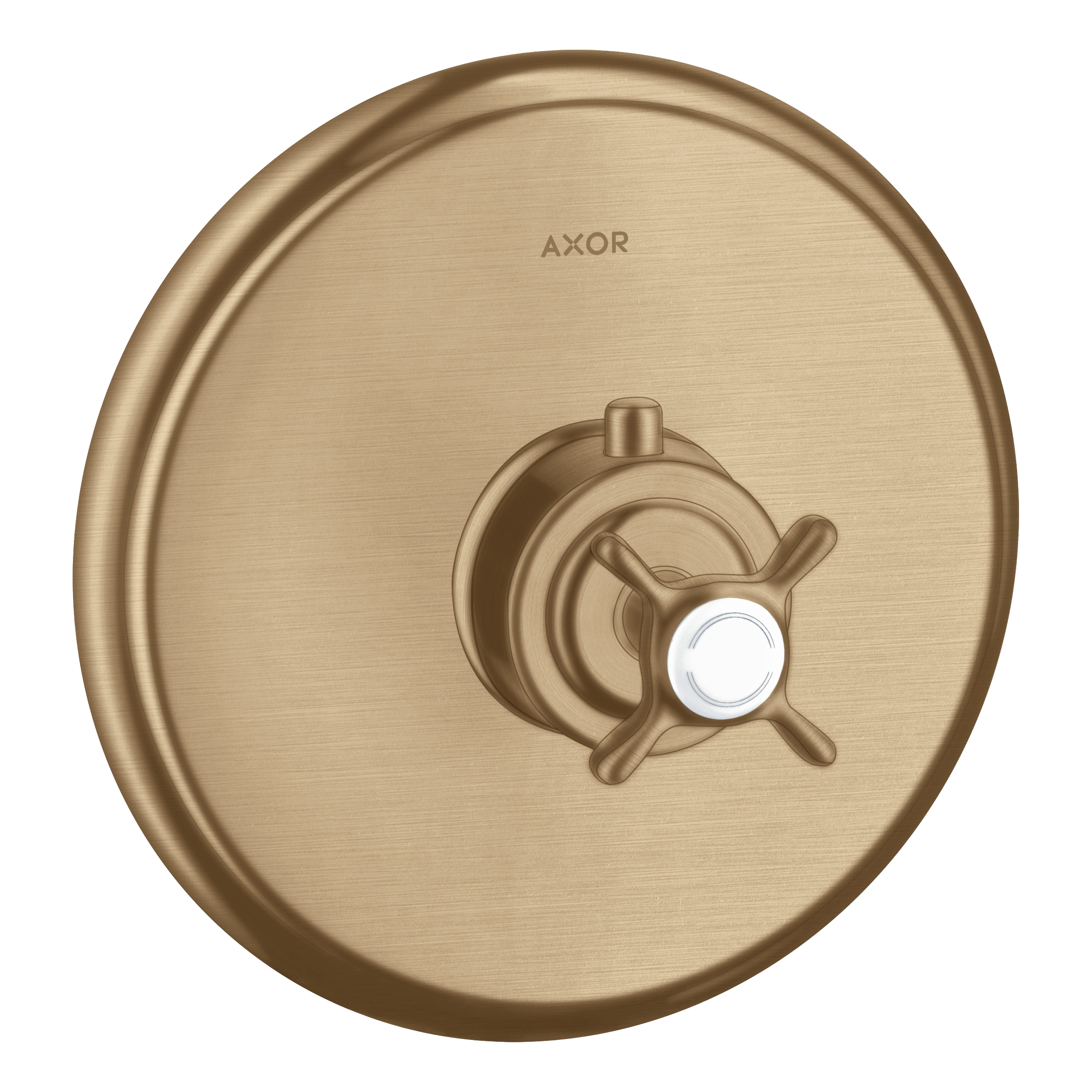 AXOR Montreux Concealed Shower Thermostat with Cross Handle from Brandt in Brushed Bronze finish