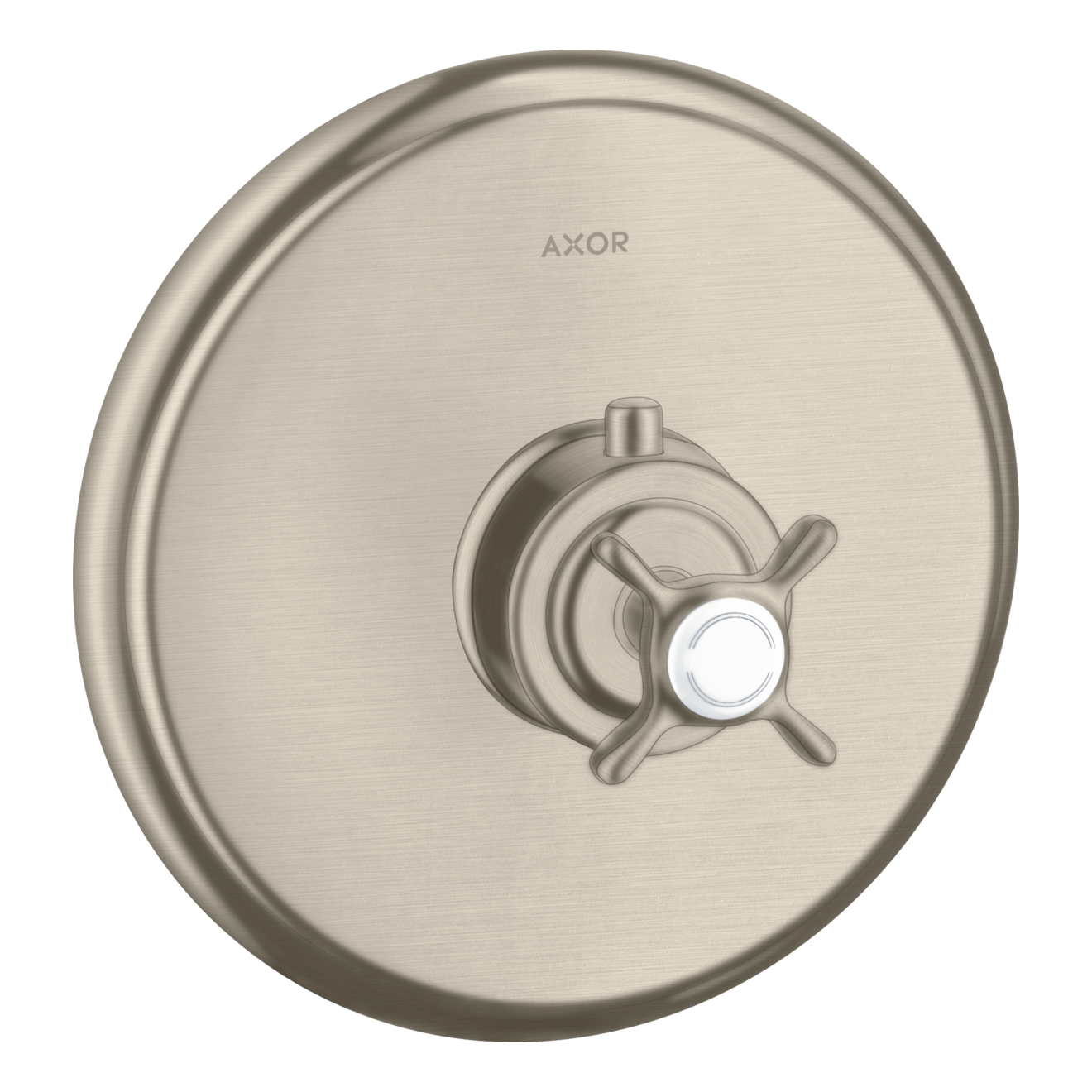 AXOR Montreux Concealed Shower Thermostat with Cross Handle from Brandt in Brushed Nickel finish