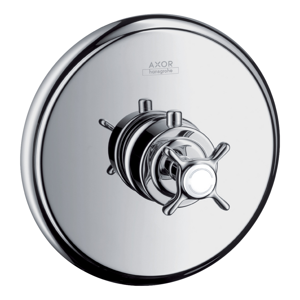 AXOR Montreux Concealed Highflow Shower Thermostat with Cross Handle from Brandt in Chrome finish