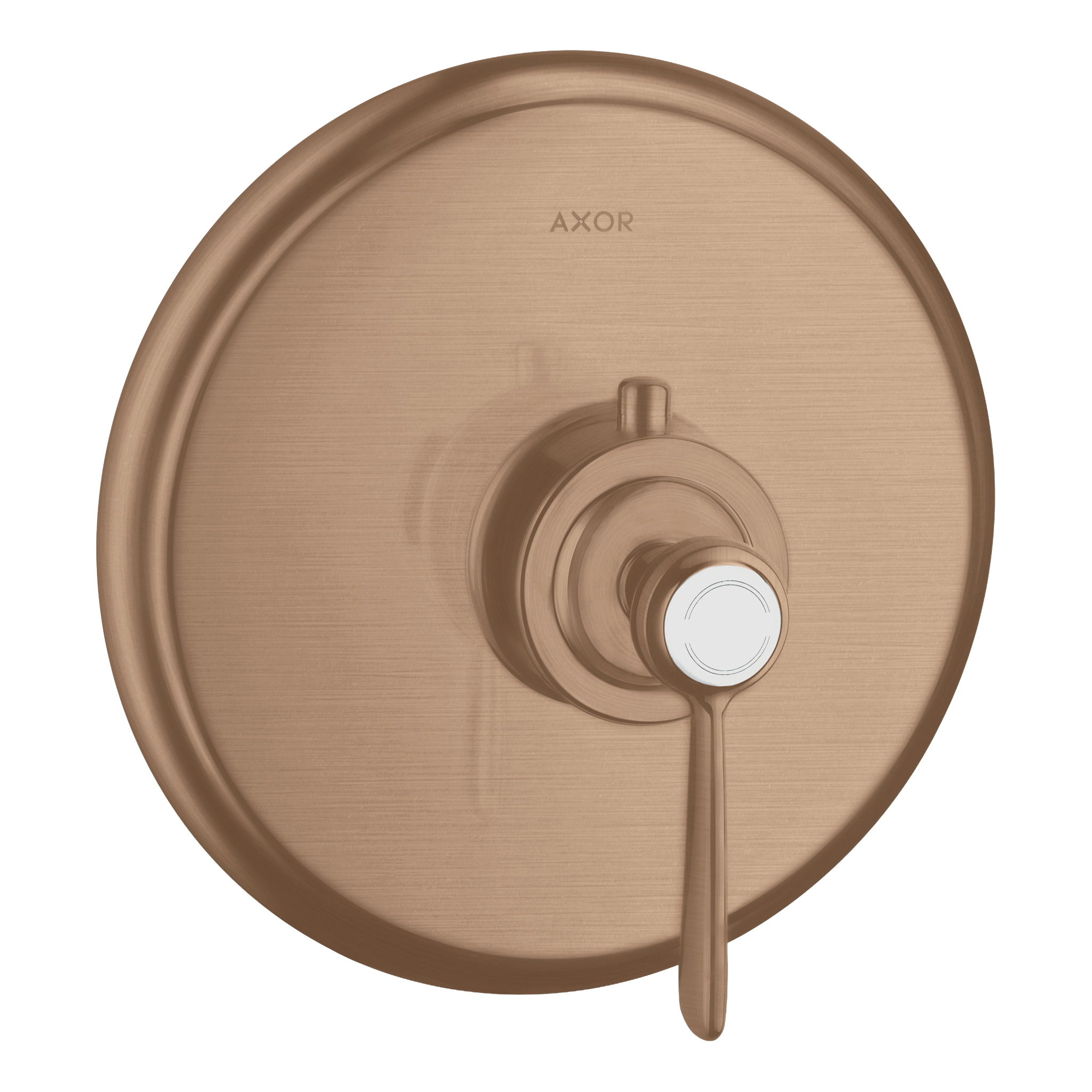 AXOR Montreux Concealed Shower Thermostat with Lever Handle from Brandt in Brushed Red Gold finish