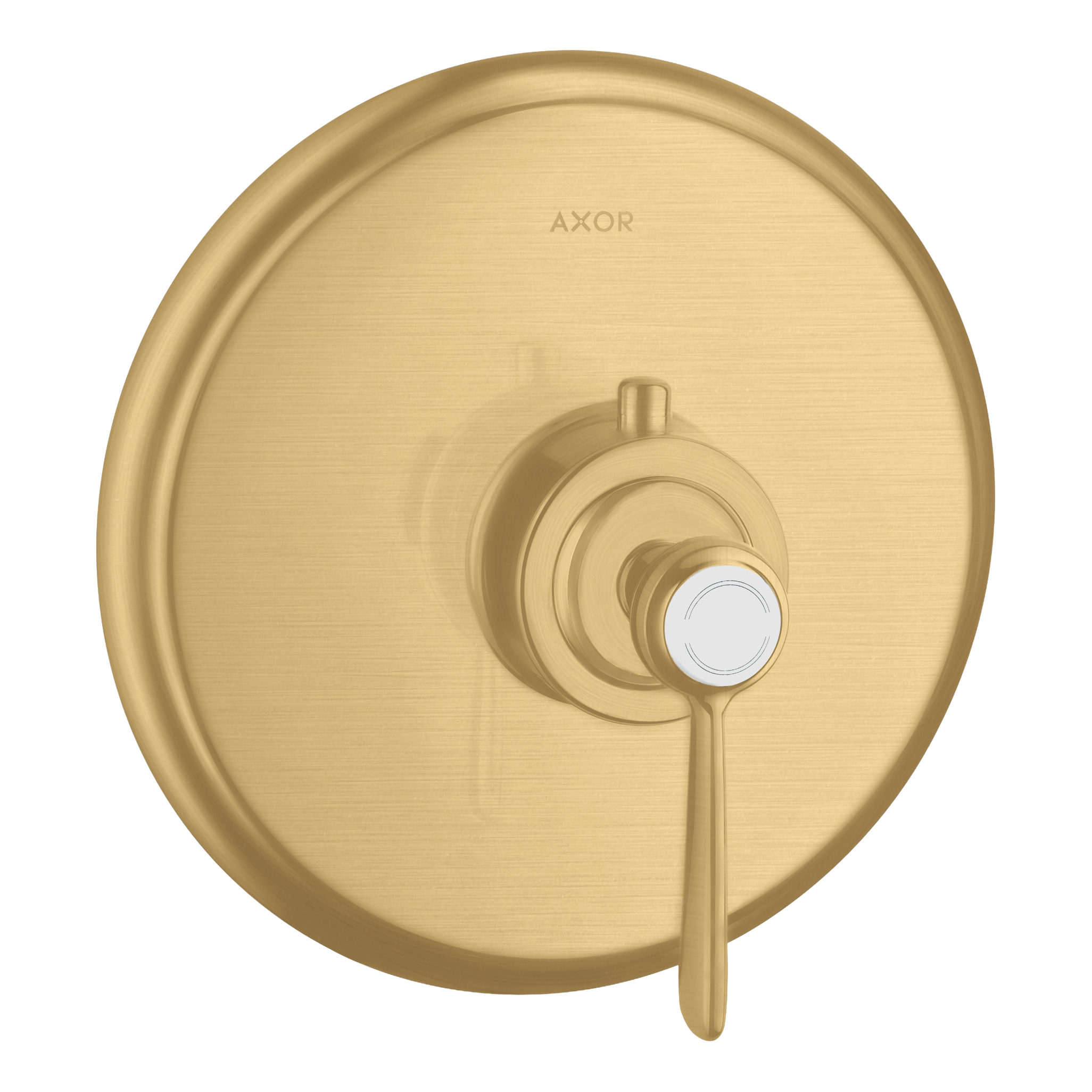 AXOR Montreux Concealed Highflow Shower Thermostat with Lever Handle from Brandt in Brushed Gold Optic finish
