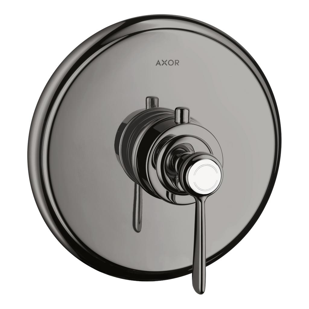 AXOR Montreux Concealed Highflow Shower Thermostat with Lever Handle from Brandt in Polished Black Chrome finish