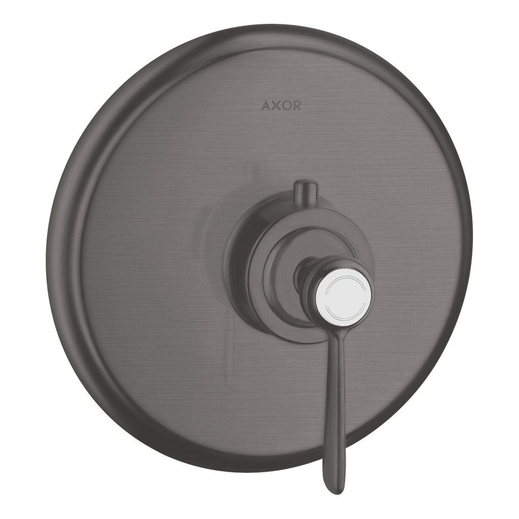 AXOR Montreux Concealed Highflow Shower Thermostat with Lever Handle from Brandt in Brushed Black Chrome finish