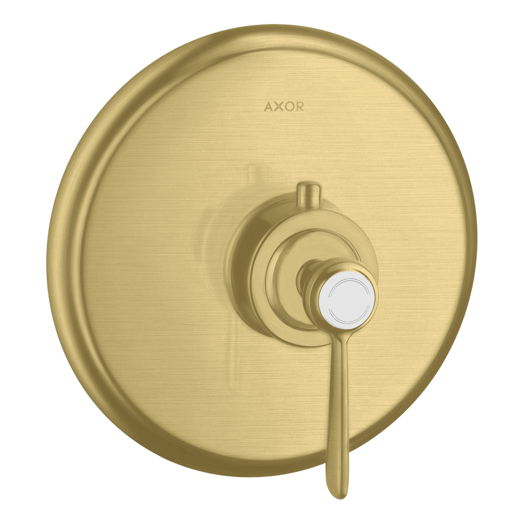 AXOR Montreux Concealed Highflow Shower Thermostat with Lever Handle from Brandt in Brushed Brass finish