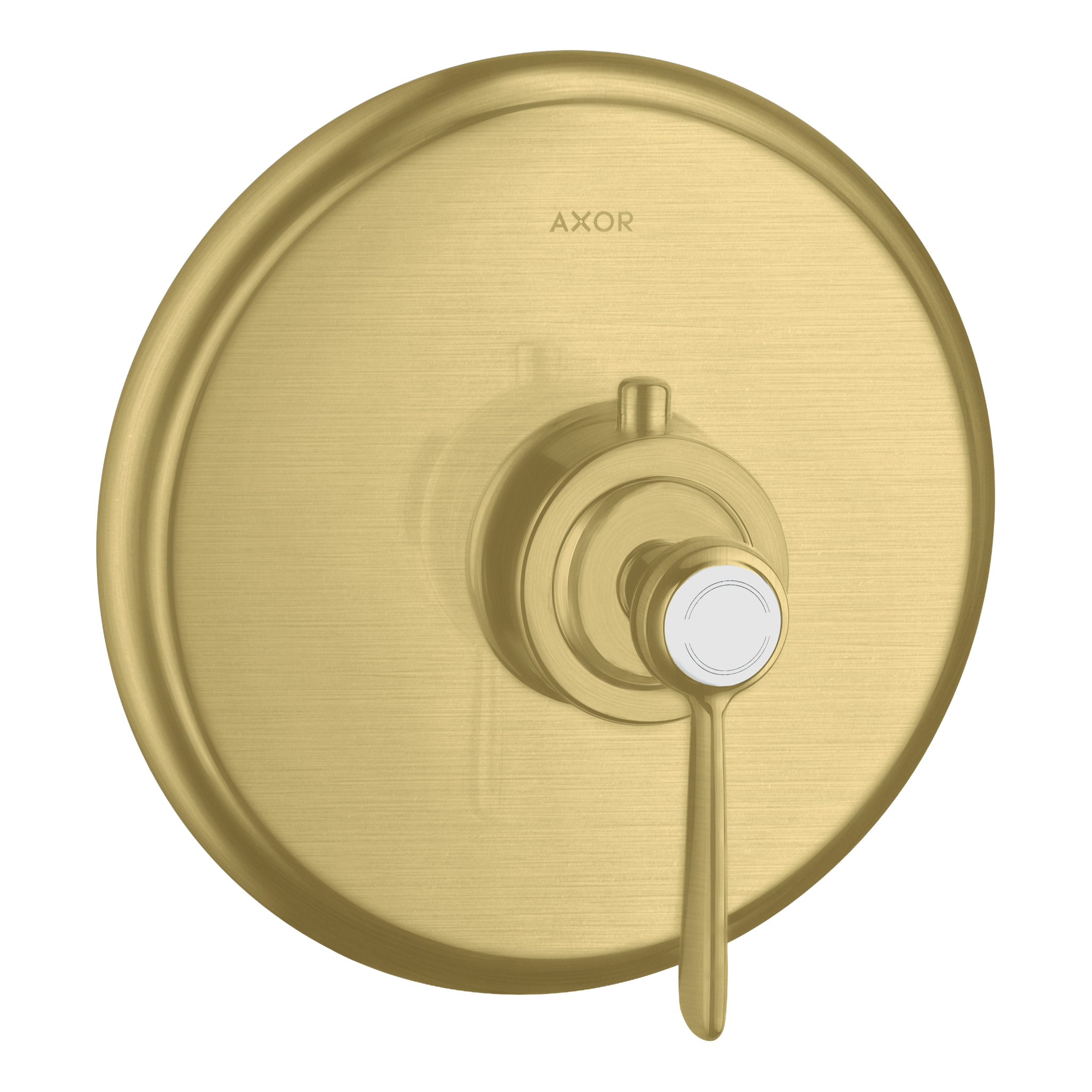 AXOR Montreux Concealed Highflow Shower Thermostat with Lever Handle from Brandt in Brushed Brass finish