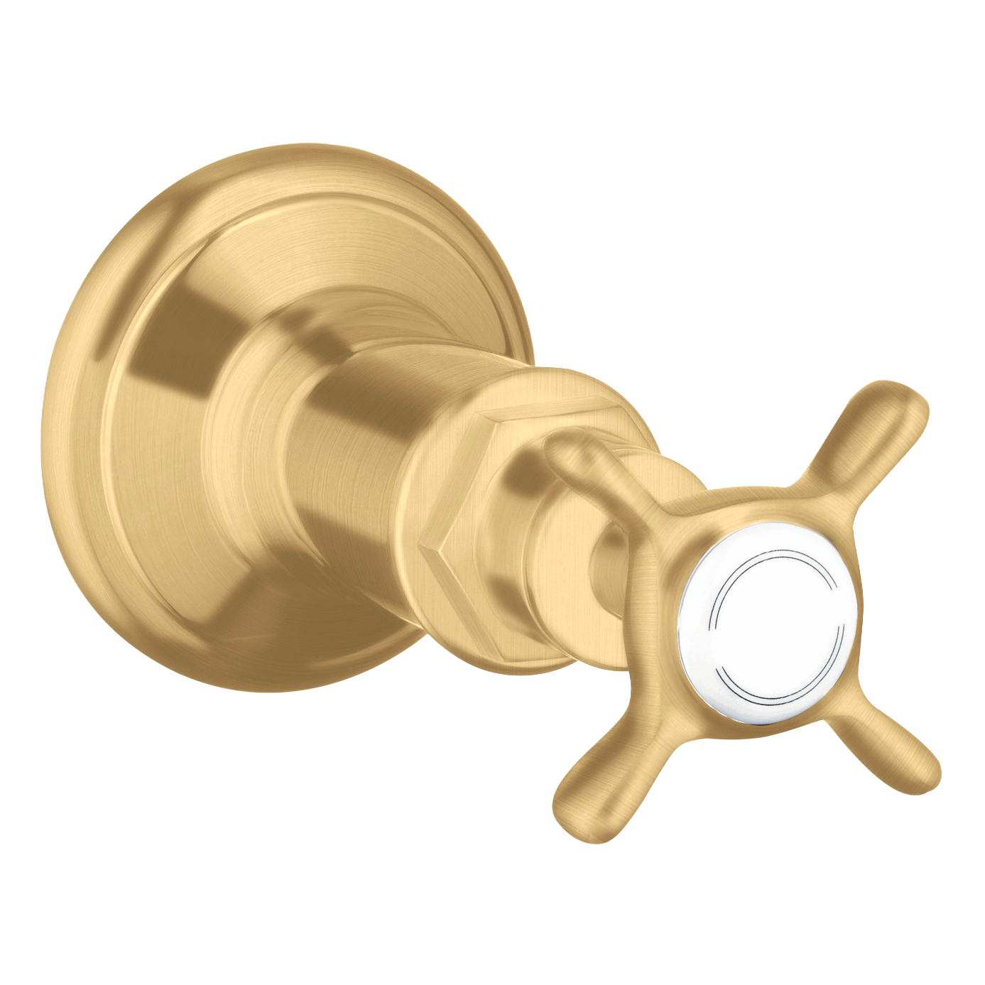 AXOR Montreux Concealed Shut Off Valve with Cross Handle from Brandt in Brushed Gold Optic finish