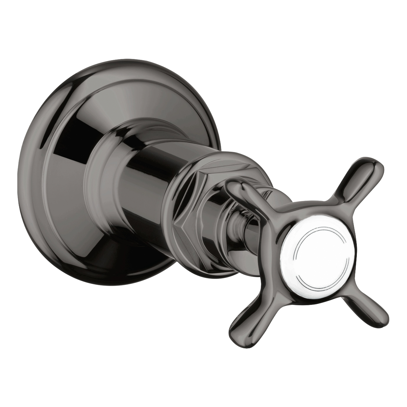 AXOR Montreux Concealed Shut Off Valve with Cross Handle from Brandt in Polished Black Chrome finish