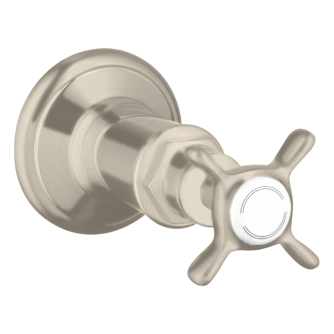 AXOR Montreux Concealed Shut Off Valve with Cross Handle from Brandt in Brushed Nickel finish