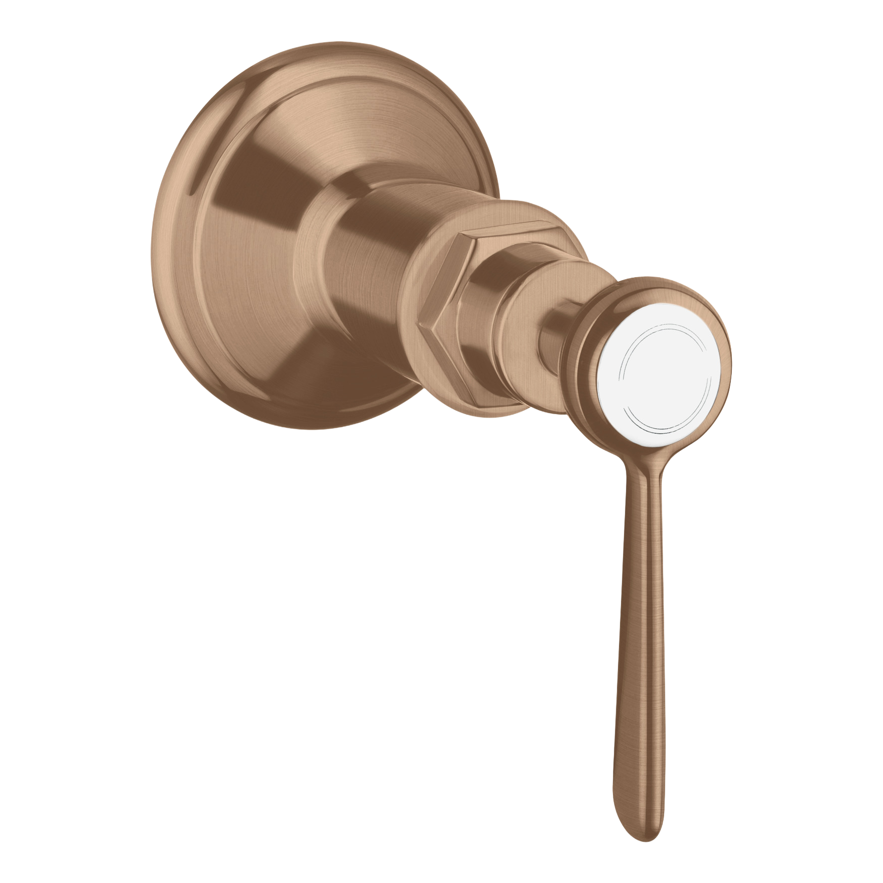 AXOR Montreux Concealed Shut Off Valve with Lever Handle from Brandt in Brushed Red Gold finish