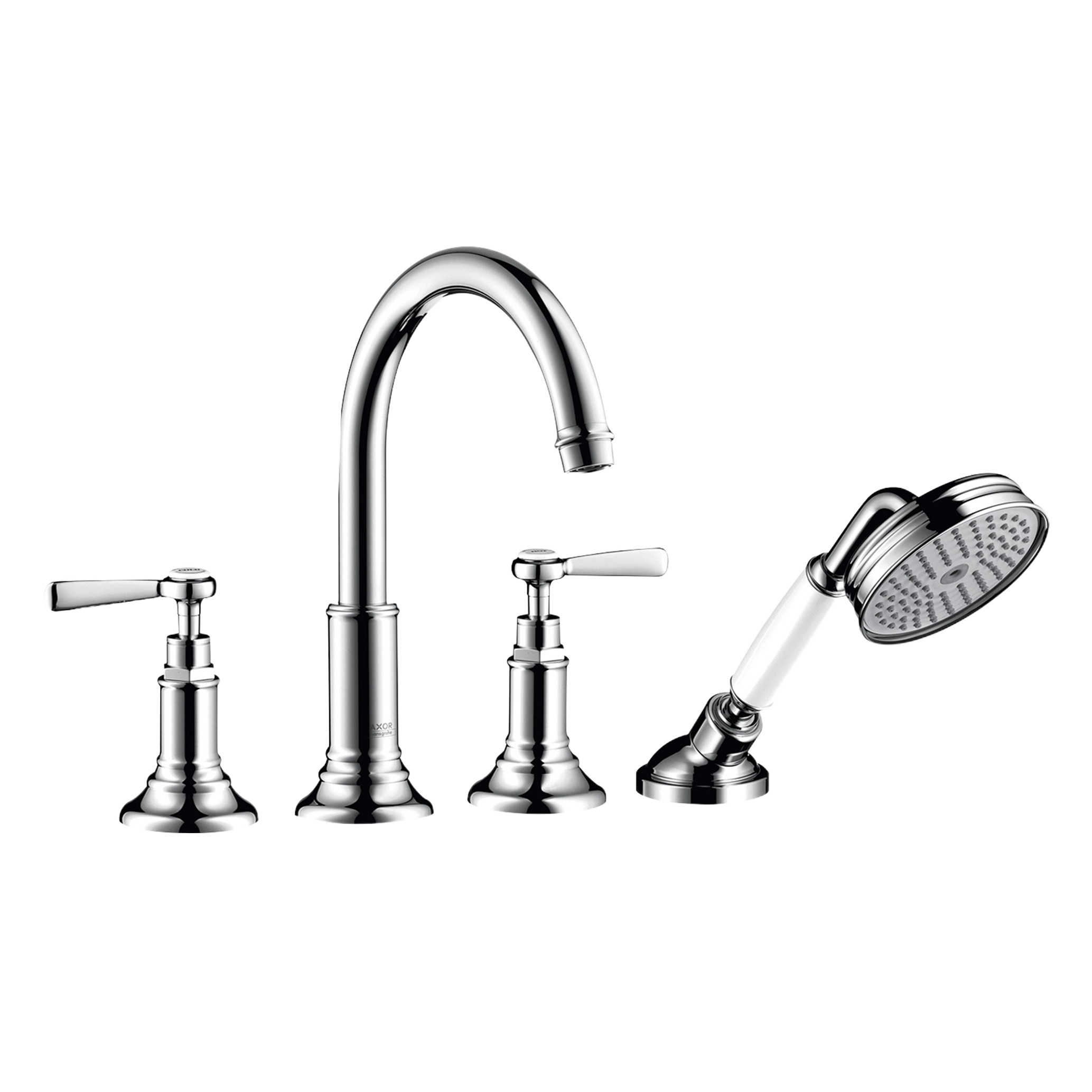 AXOR Montreux 4-Hole Rim-Mounted Bath & Shower Mixer Faucet with Lever Handles from Brandt in Chrome finish