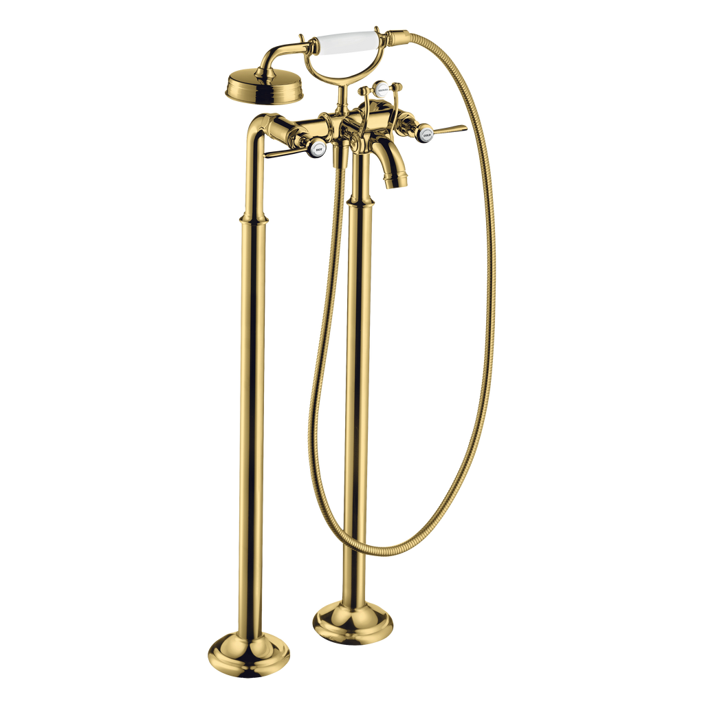 AXOR Montreux 2-Handle Floorstanding Bath & Shower Mixer Faucet with Lever Handles from Brandt in Polished Gold Optic finish