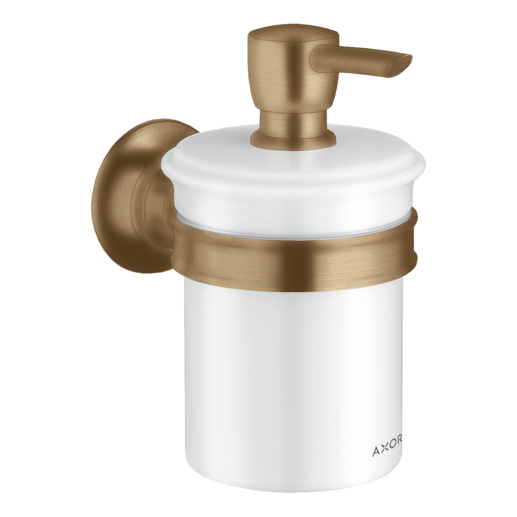 AXOR Montreux Wall-Mounted Liquid Soap Dispenser from Brandt in Brushed Bronze finish