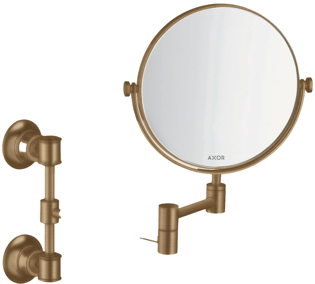 AXOR Montreux Makeup Mirror from Brandt in Brushed Bronze finish