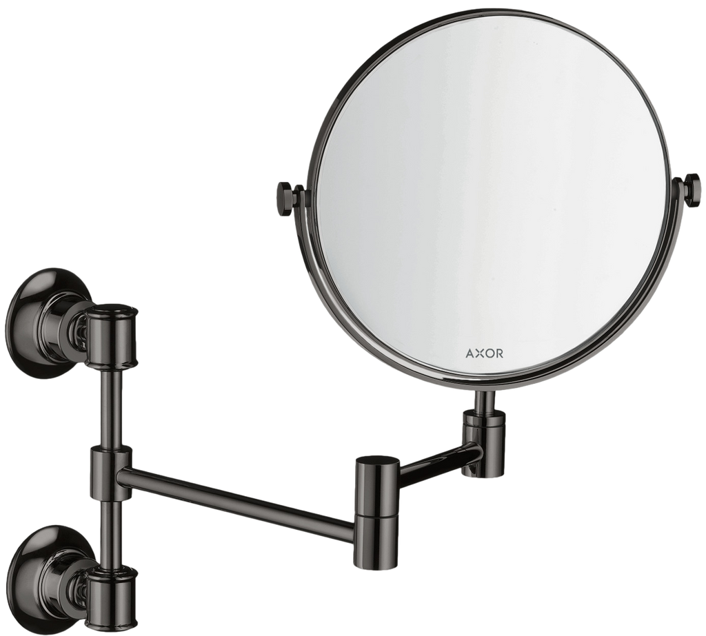 AXOR Montreux Makeup Mirror from Brandt in Polished Black Chrome finish