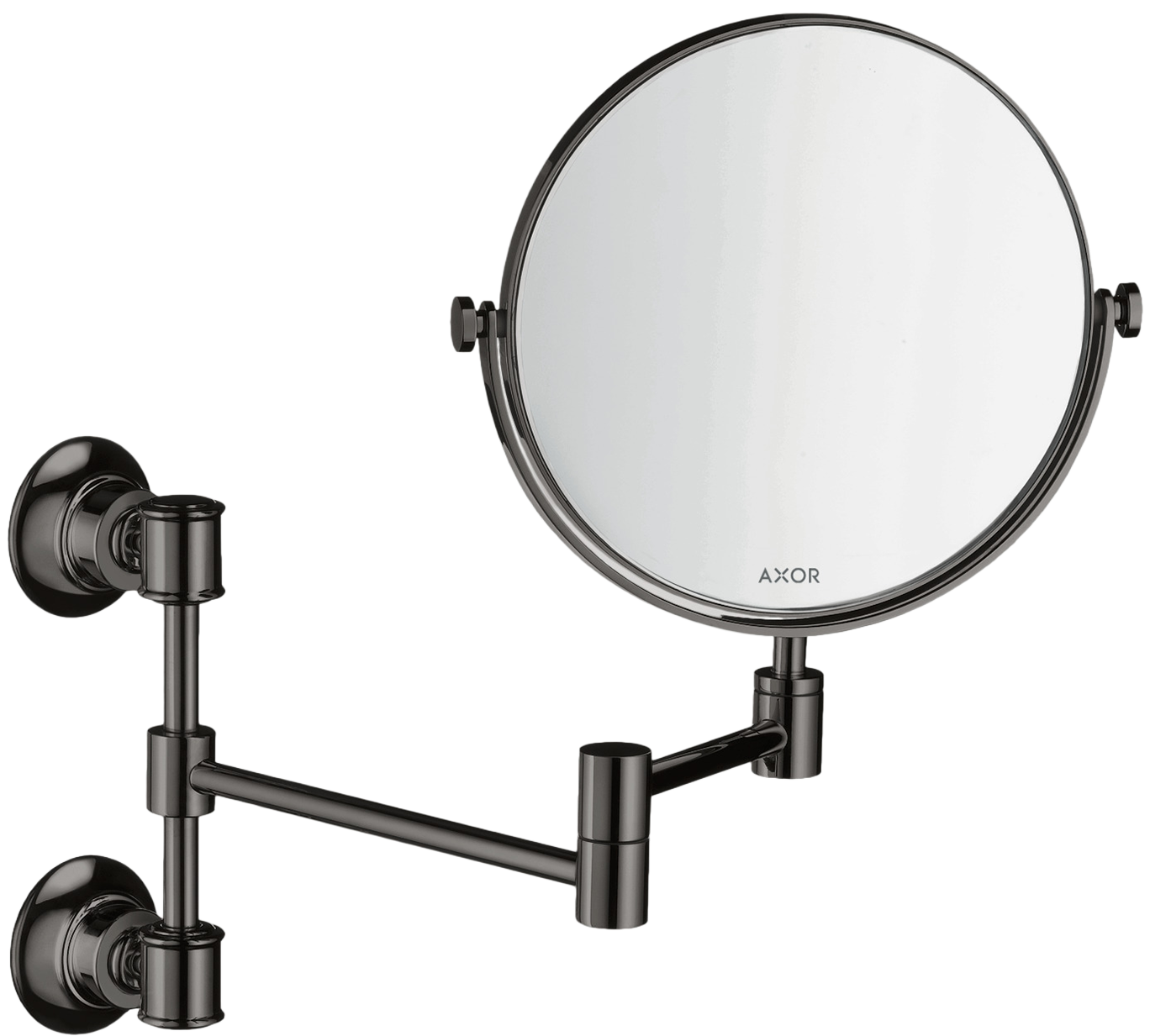 AXOR Montreux Makeup Mirror from Brandt in Polished Black Chrome finish