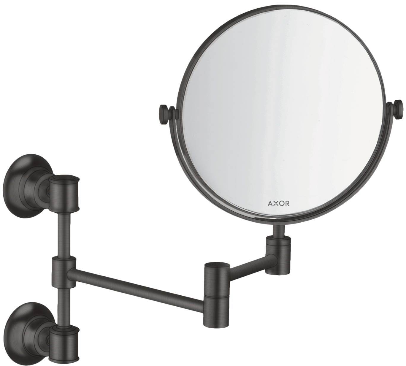 AXOR Montreux Makeup Mirror from Brandt in Brushed Black Chrome finish