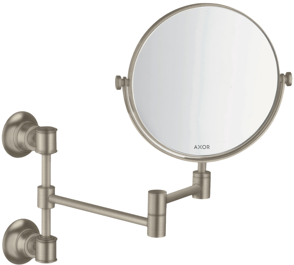 AXOR Montreux Makeup Mirror from Brandt in Brushed Nickel finish