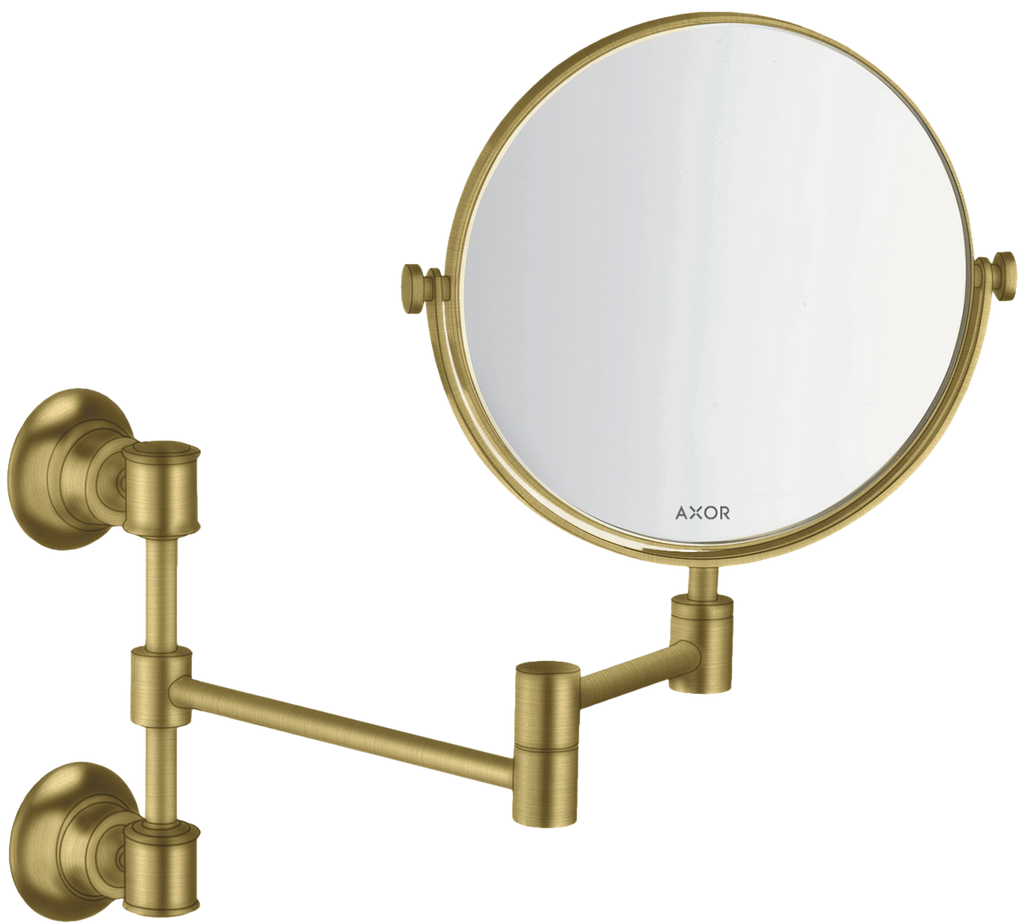 AXOR Montreux Makeup Mirror from Brandt in Brushed Brass finish